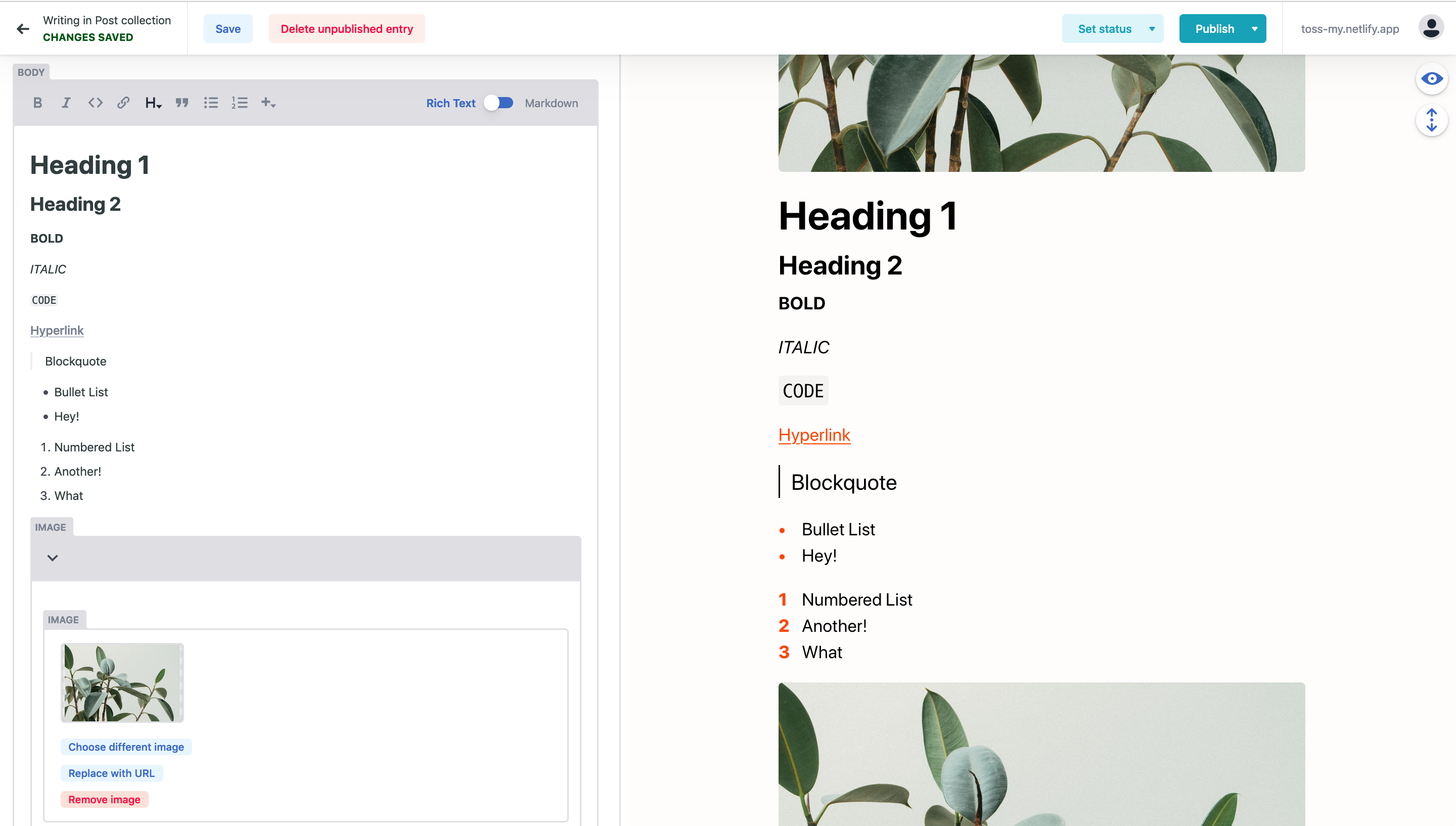Screenshot of Netlify CMS